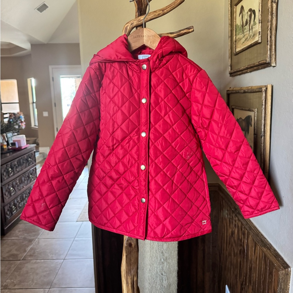 Crown & Ivy Kids Cherry Red Quilted Puffer Coat